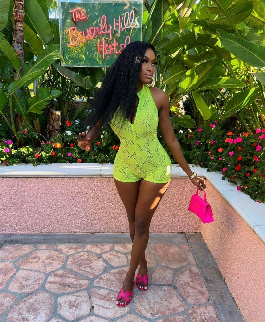 Neon Green Pop Romper