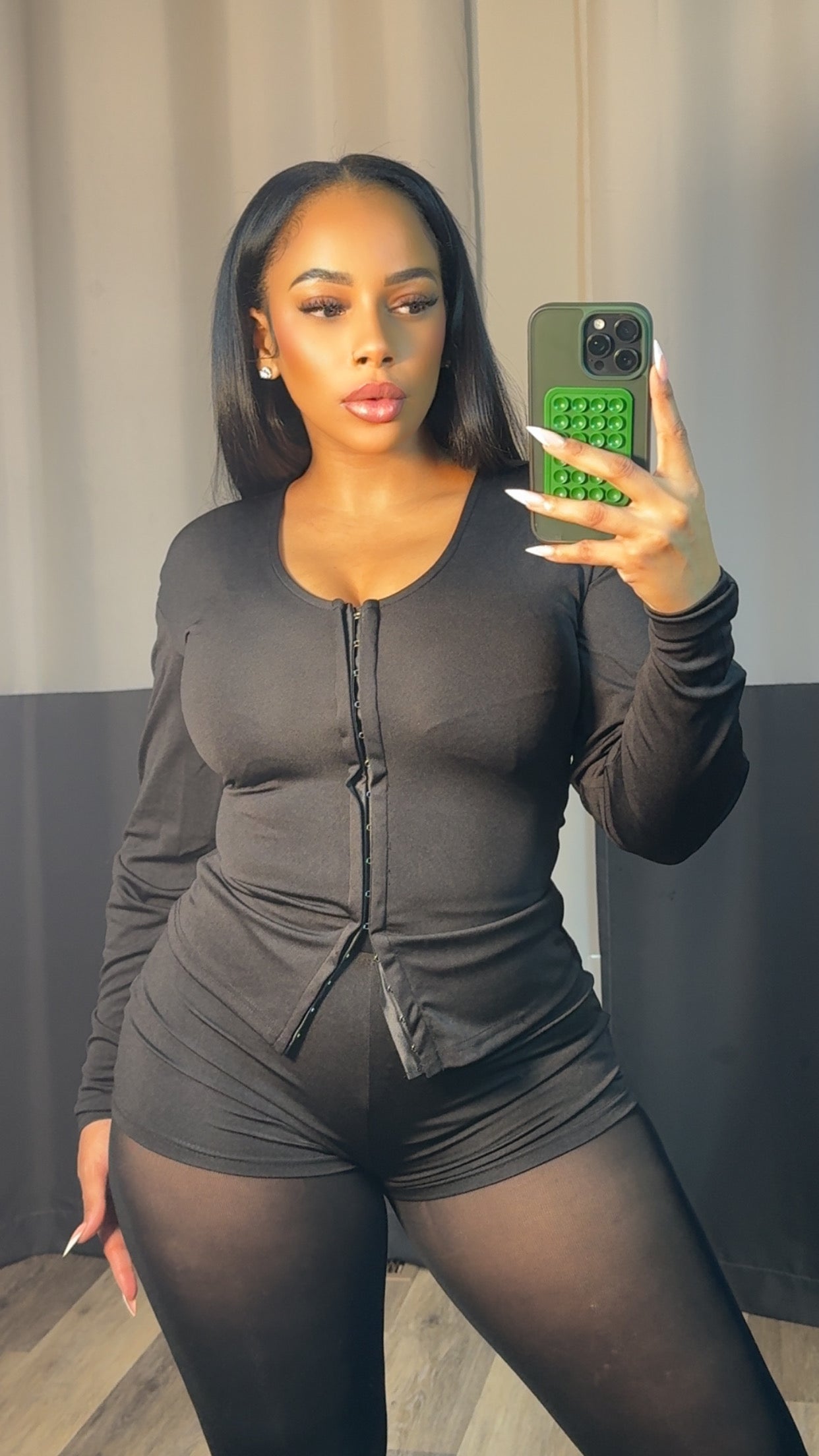 Lux Cardigan & Hot Shorts Set