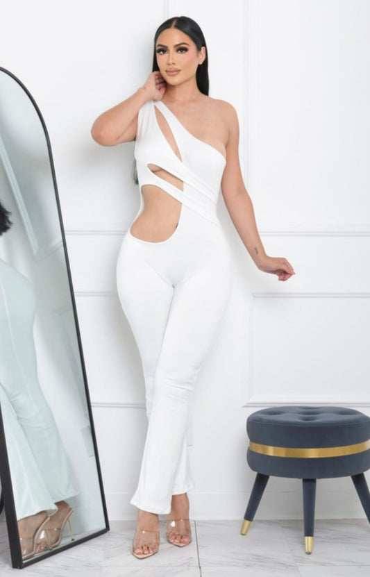 White Temptation Cut Out Jumpsuit