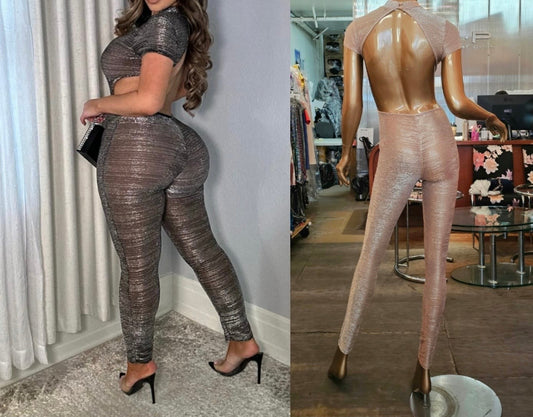 POP Sheer Glitter Jumpsuit