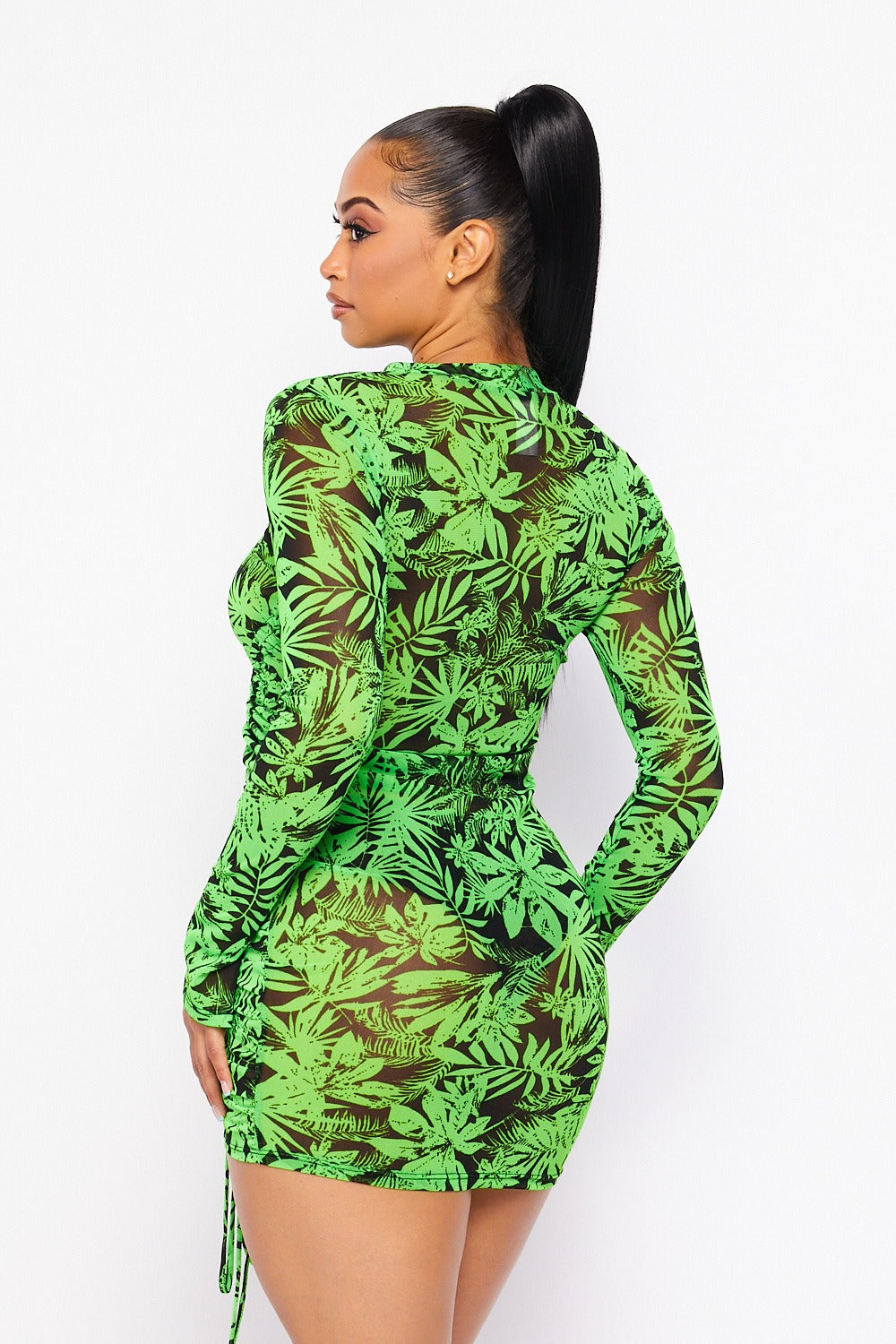 Black and Green Mesh Dress