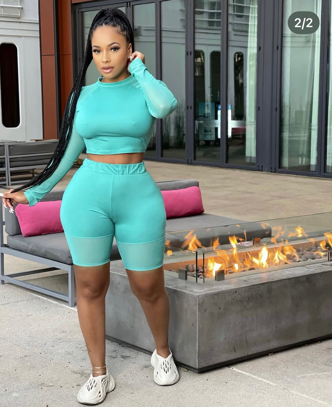 Teal Active Short Set