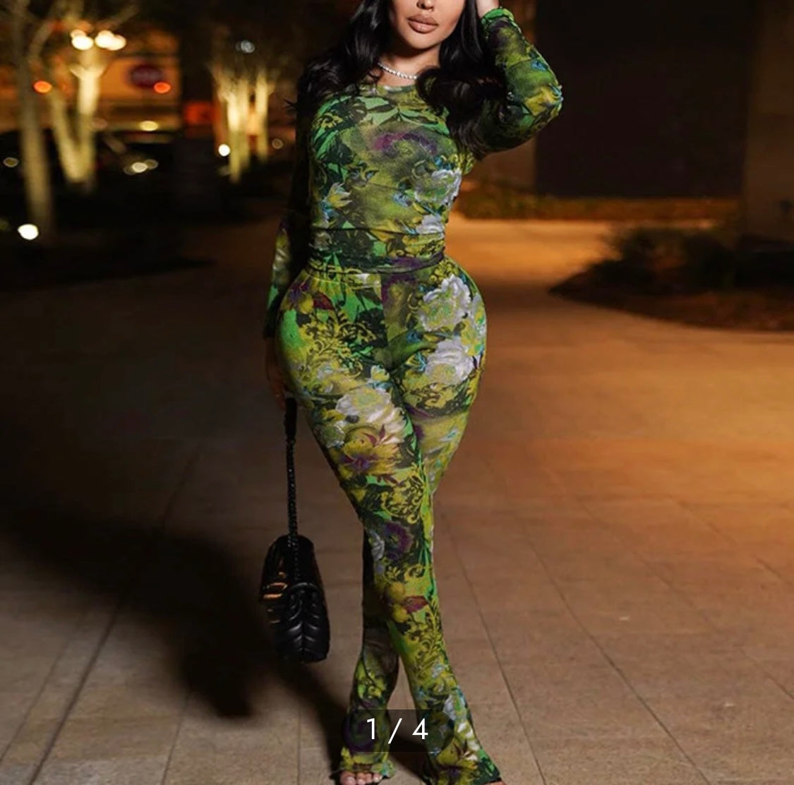 Green Mesh Legging Set