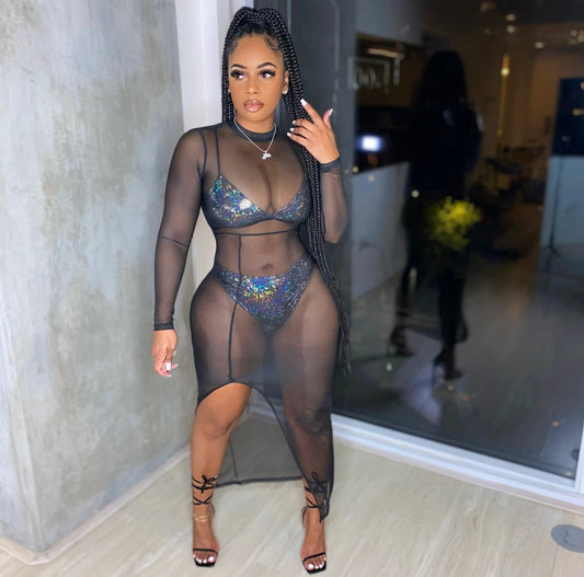 Black Mesh Dress